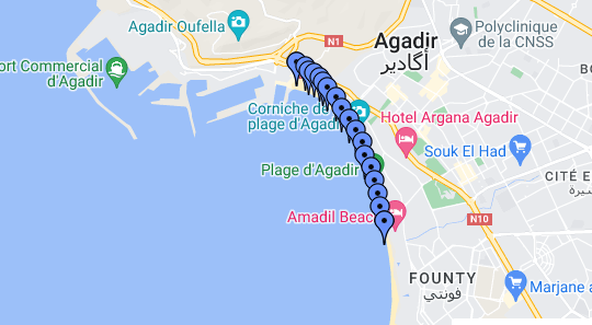 Plages baignade agadir été 2022